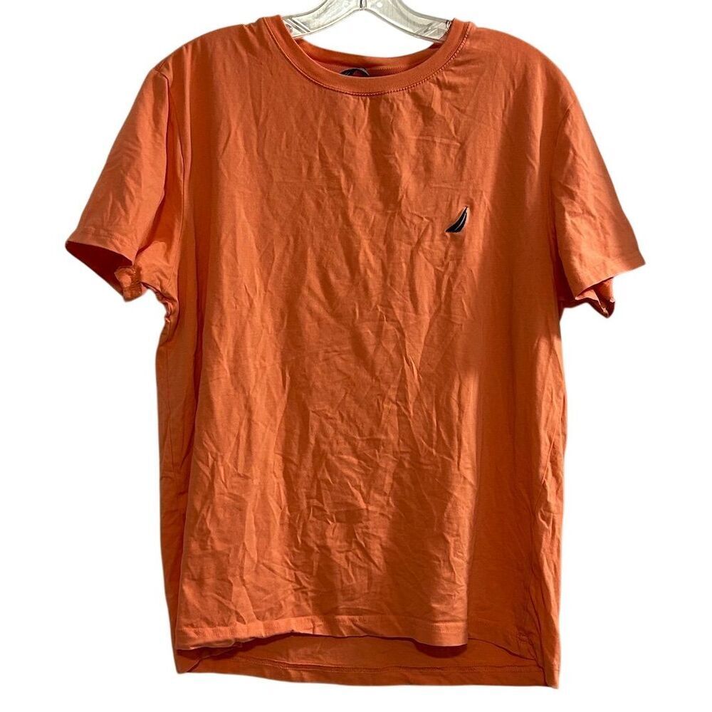 Nautica Men's Large Orange Performance Tee Short‎ Sleeve Casual